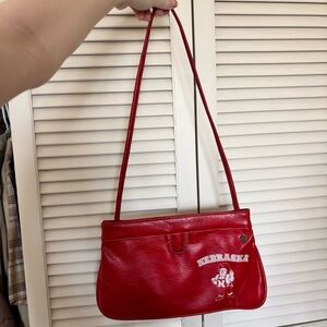 Vintage Nebraska Huskers Red Shoulder Bag Purse Cornhuskers Retro